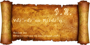 Vöröss Milán névjegykártya