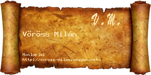 Vöröss Milán névjegykártya