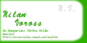 milan voross business card