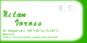 milan voross business card